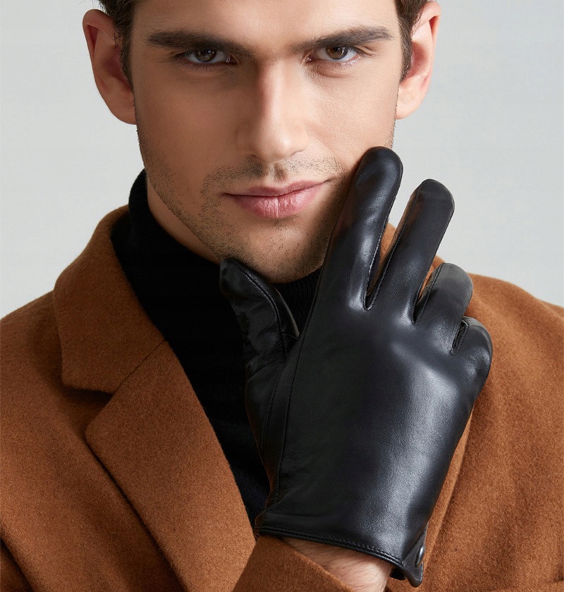 Reverse DOTYKOWE RĘKAWICZKI SKÓRZANE MĘSKIE SKÓRA NATURALNA OCIEPLANE r XL Wzór dominujący inny wzór