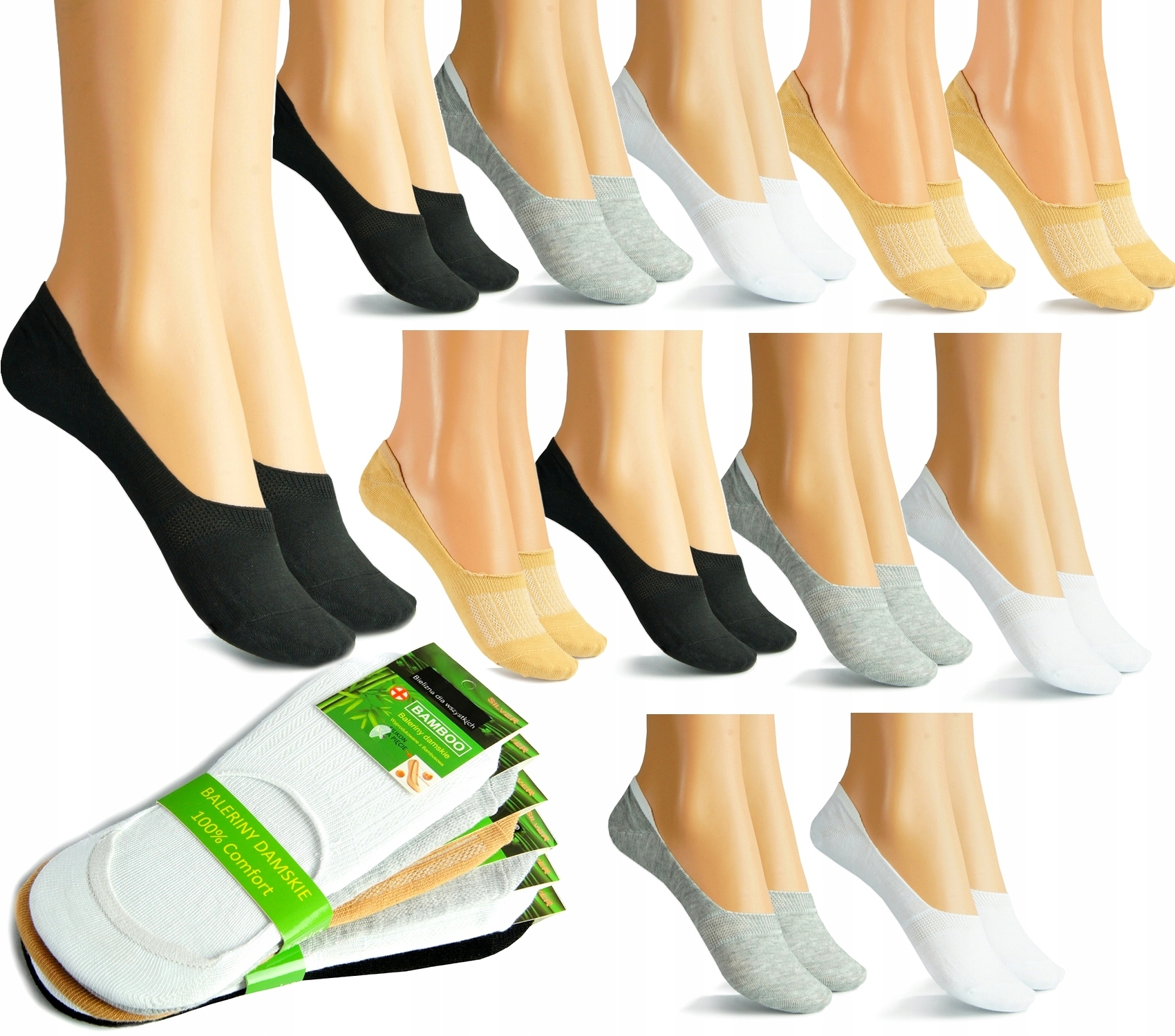 

12 x Stopki Damskie Niskie Silikon 39-42 NS23