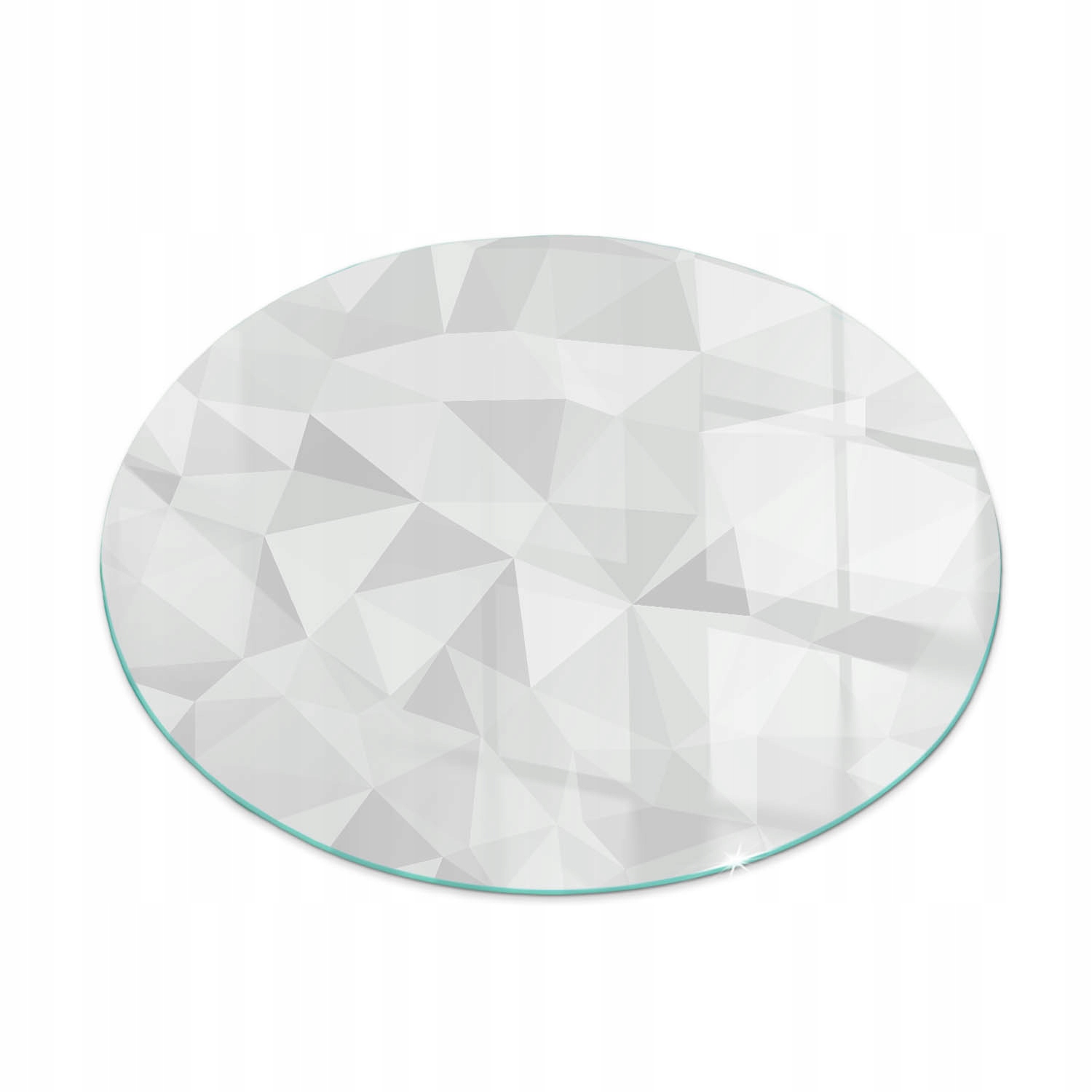 Sklenená doska s grafikou pod krbom abstraktný geometrický vzor ⌀ 70 cm