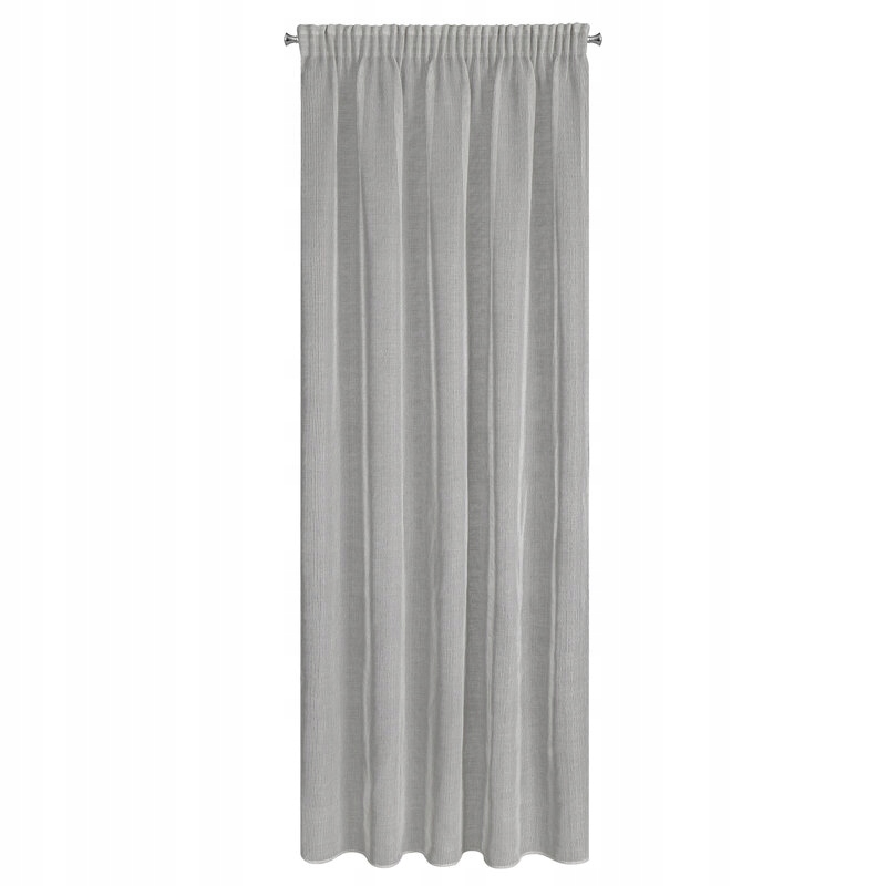 Záclona 140x300 Kim stříbrná, připravená na pásku z lehké prodyšné tkaniny