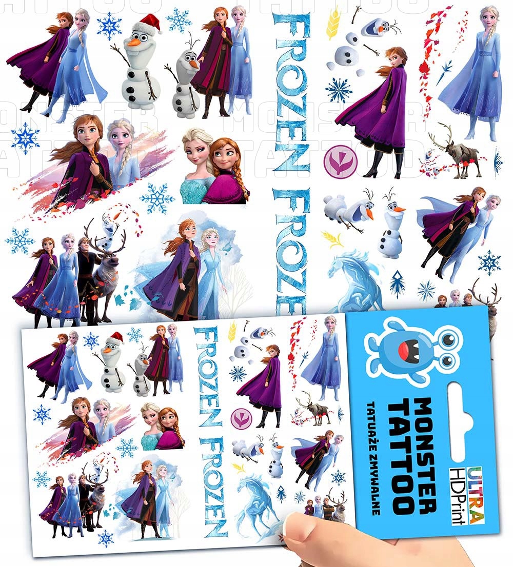 TATUAŻE ZMYWALNE DLA DZIECI DZIECIĘCE FROZEN KRAINA LODU WZORY SUPER JAKOŚĆ Marka inny