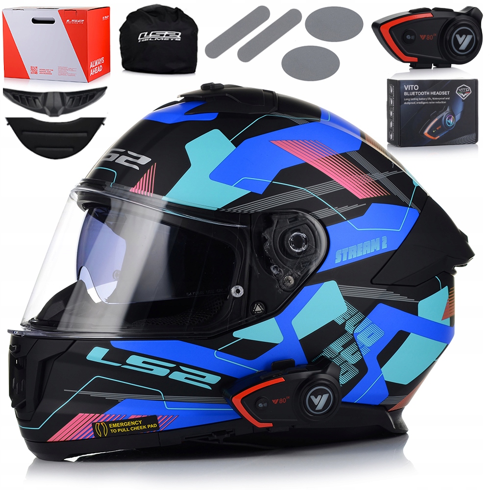 Motocyklová Prilba LS2 FF808 Stream Mika Systém Pinlock Clona Interkom