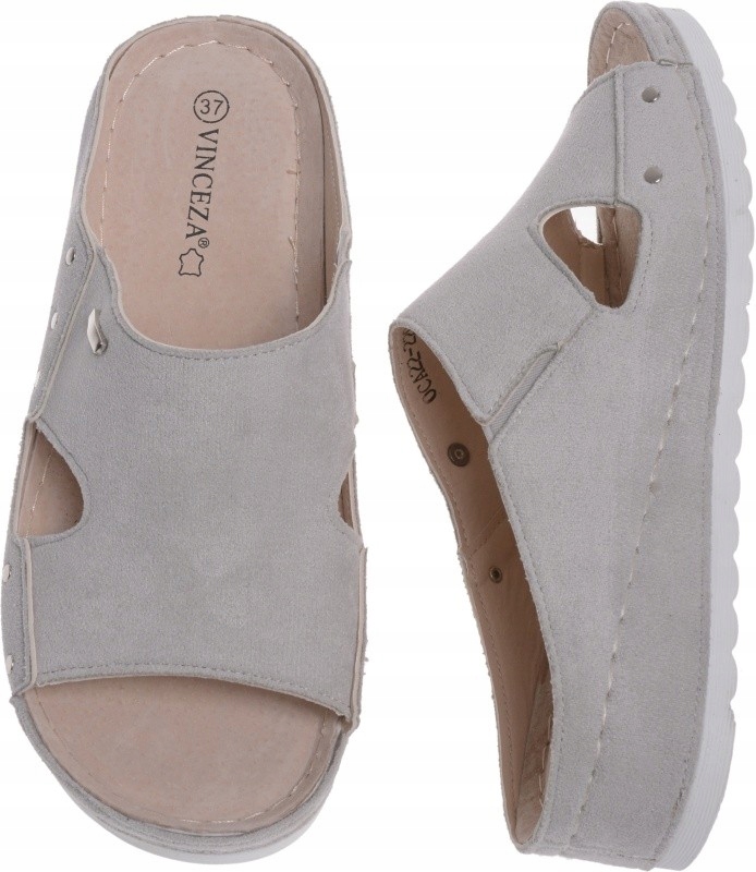 

Klapki Damskie Grubszy Spód Miękkie szary 39