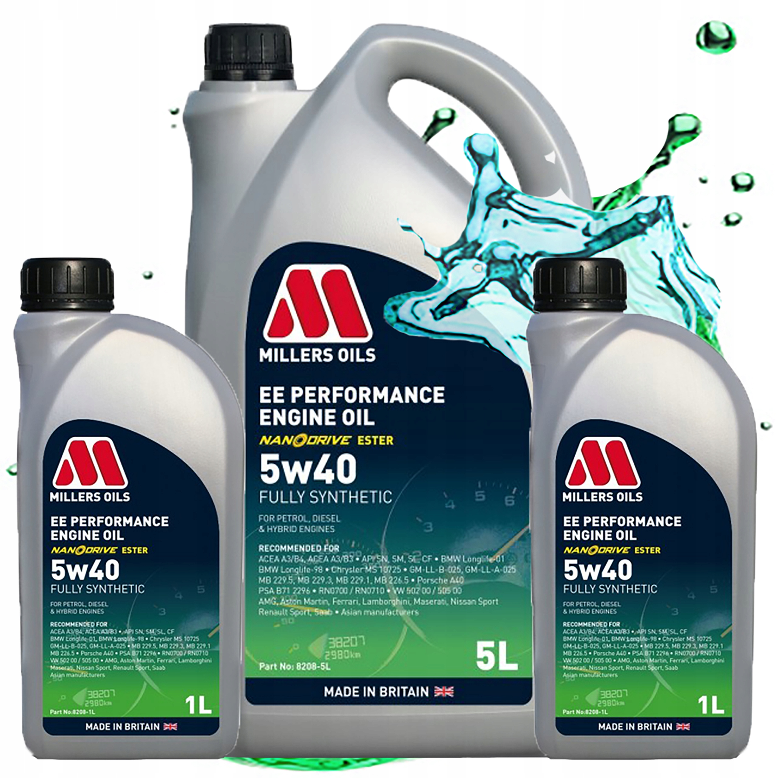 Syntetický Motorový Olej Millers Ee Performance Full Saps 5V40 Estery 7L