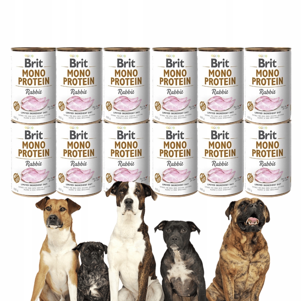 Levně Vlhké Krmivo pro psy Brit Care Mono Protein s králíkem 400 g*12 Ks