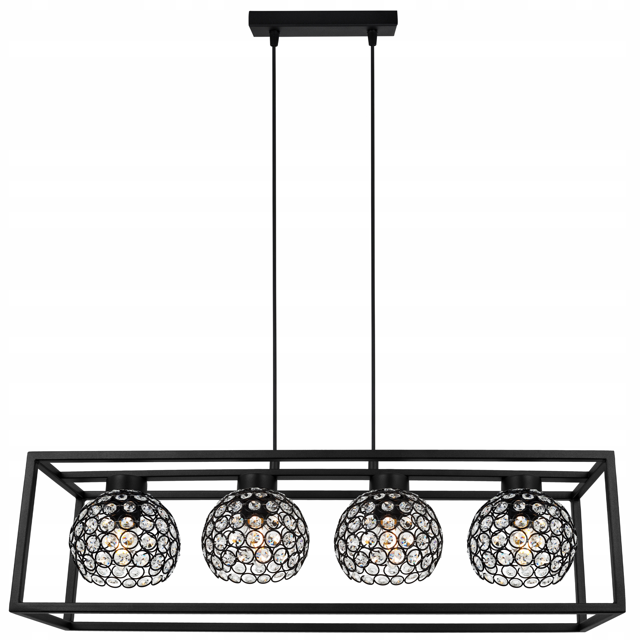 Závěsné Stropní Svítidlo Lustr Klec Elegantní Glamour Koule Křišťály