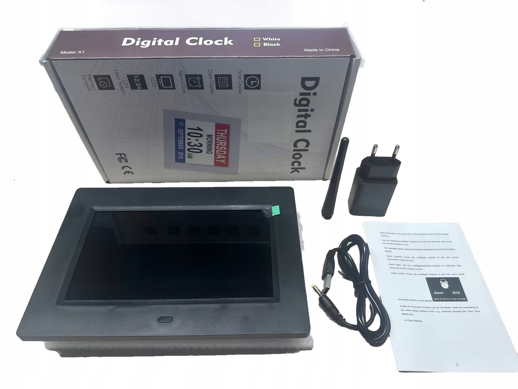 Digitální budík s automatickou regulací jasu a tichým LCD displejem