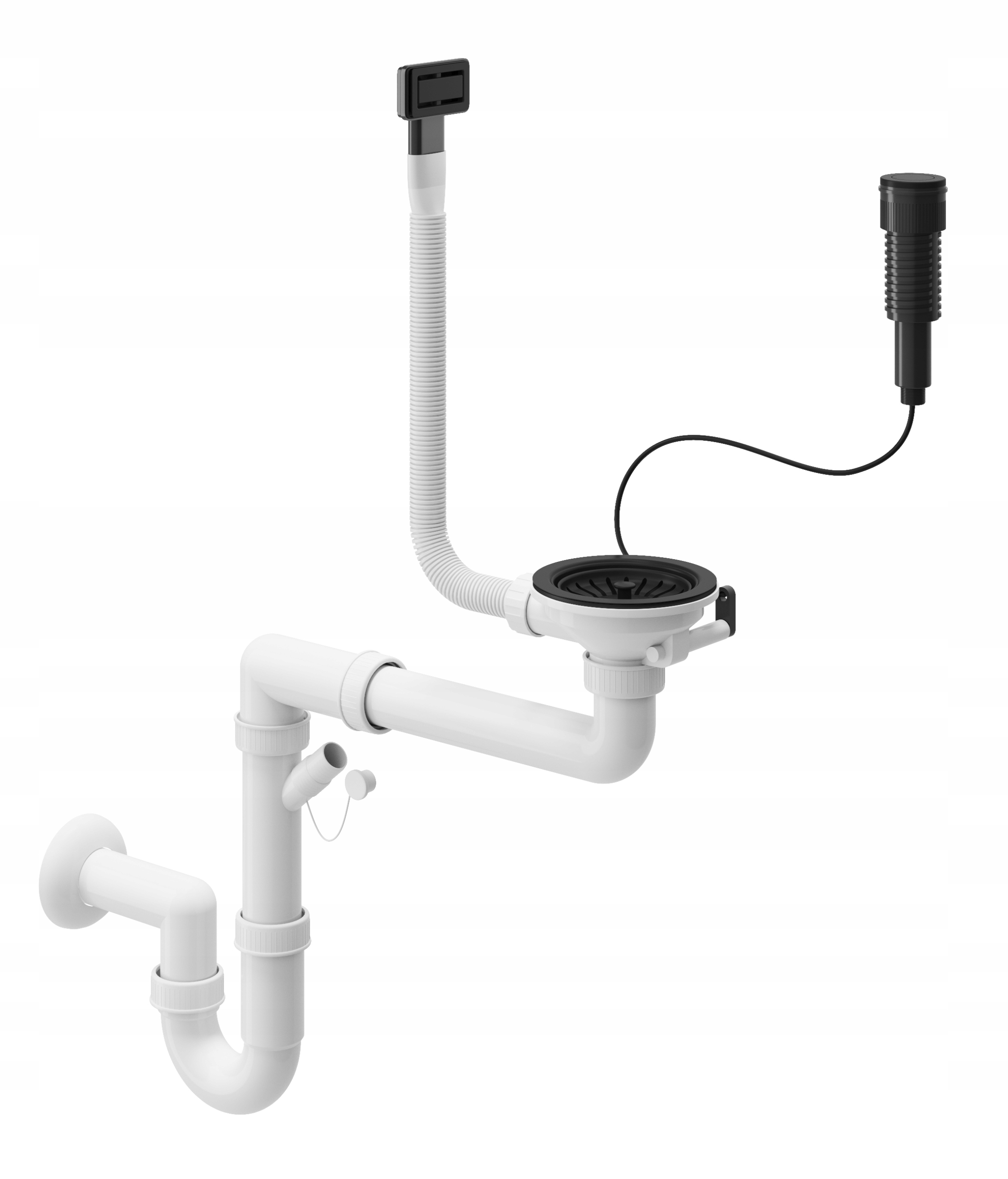 Sifón Auto S Obdĺžnikovým Prepadom Čierny 1 Kom