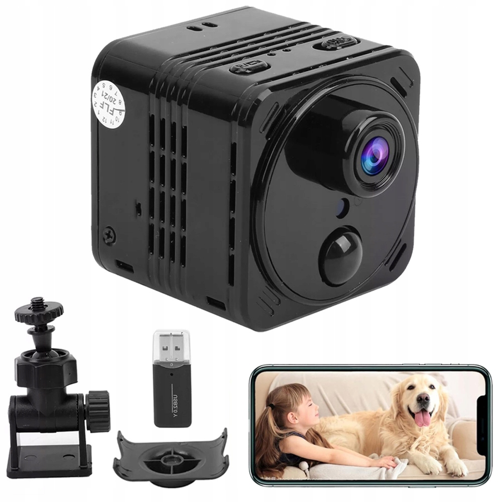 Mini Špionážní Kamera Smart Ir Detekce Pohybu Skrytá Wifi 4K