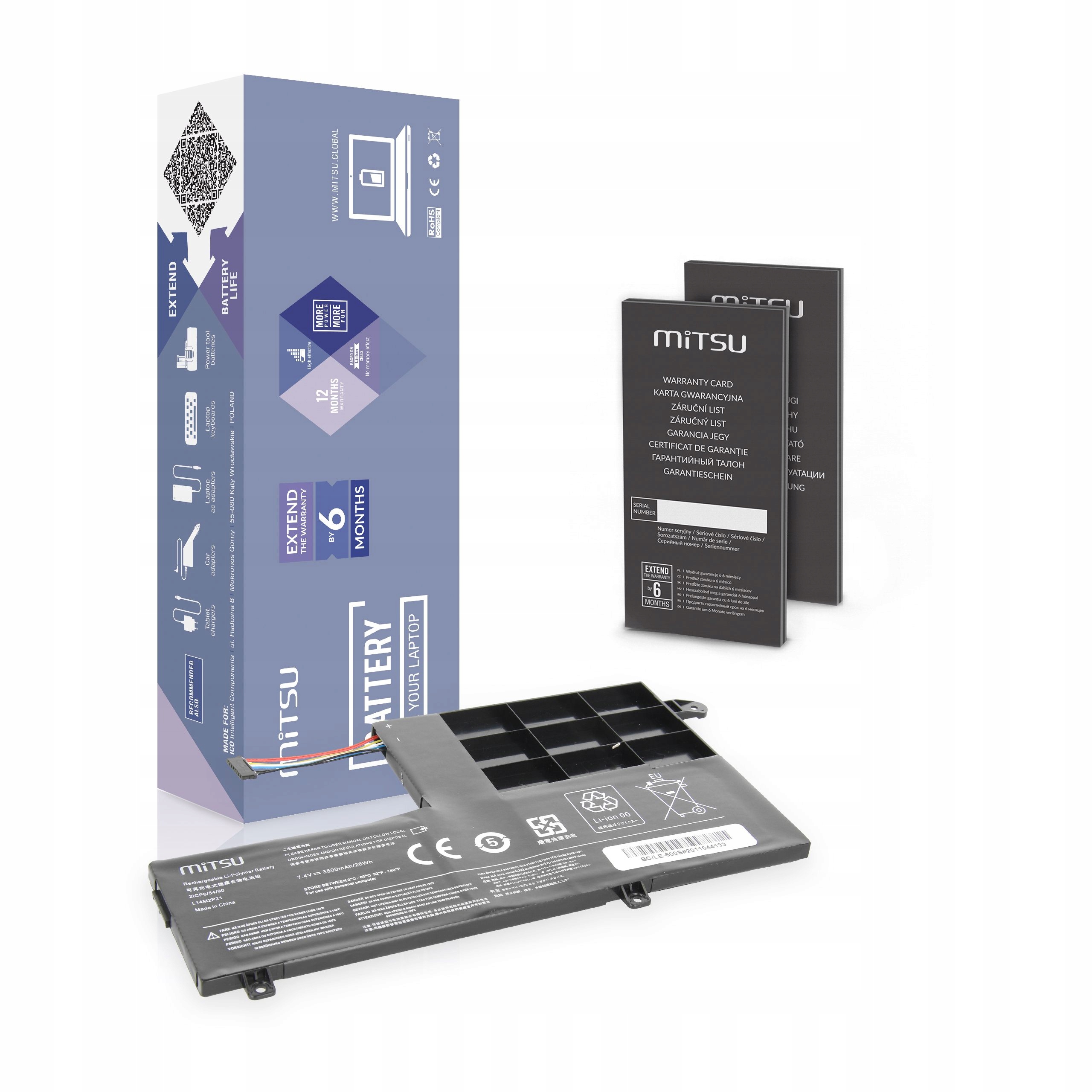 Baterie Mitsu pro Lenovo 500S-14ISK