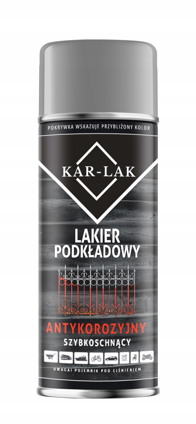 Kar-lak Podkład Szary Lakier Podkładowy Car Lak Ral 7040 Farba Spray 400ML