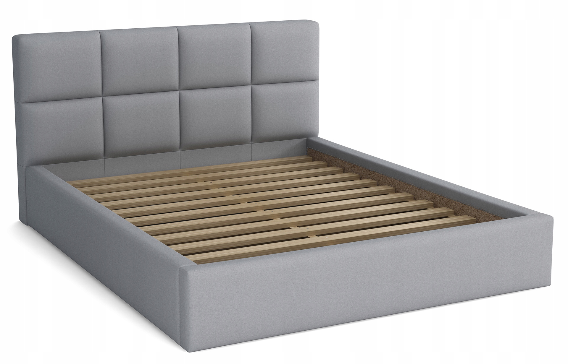 Postel s úložným prostorem na povlečení do ložnice pro 2 osoby 140x200 Alaska Šedá