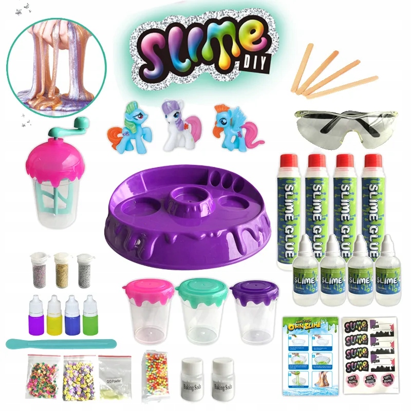 DIY Slime Kit Unicorn Making Fluffy Slime Soft Polymer Clay Set