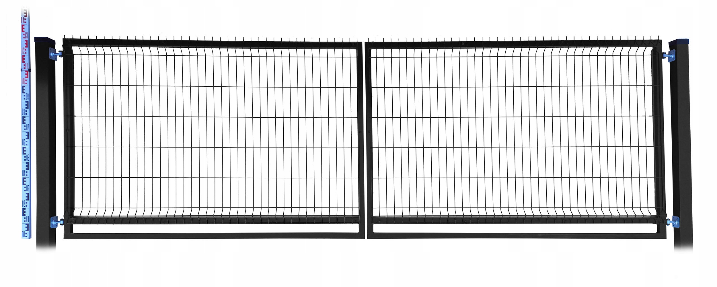 Panelová Brána 130 cm černá, dva sloupky RAL9005, dvoukřídlá, 133 cm