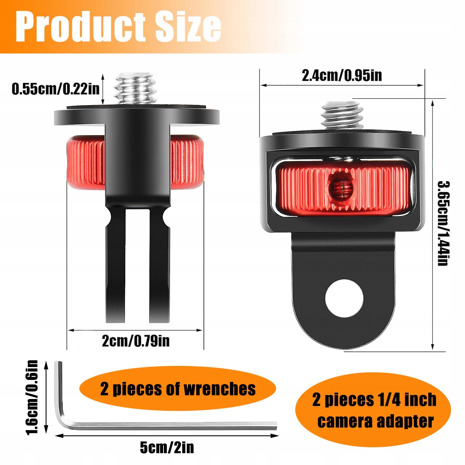 BEGPOEE Adapter Do Statywu 360° 2 Sztuki Do Kamer GoPro Sjcam Action — miniatura 7