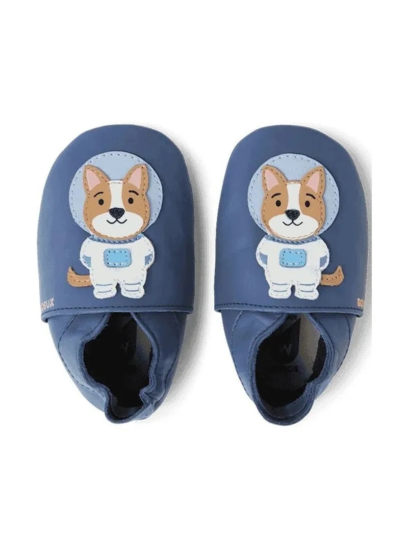 Skórzane Kapcie Piesek Bobux Soft Sole Astro Pup Blue L