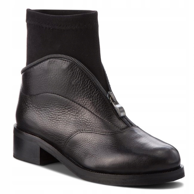 Solo Femme Dámské Kotníkové Boty Černá Kůže 37 3B1G5*