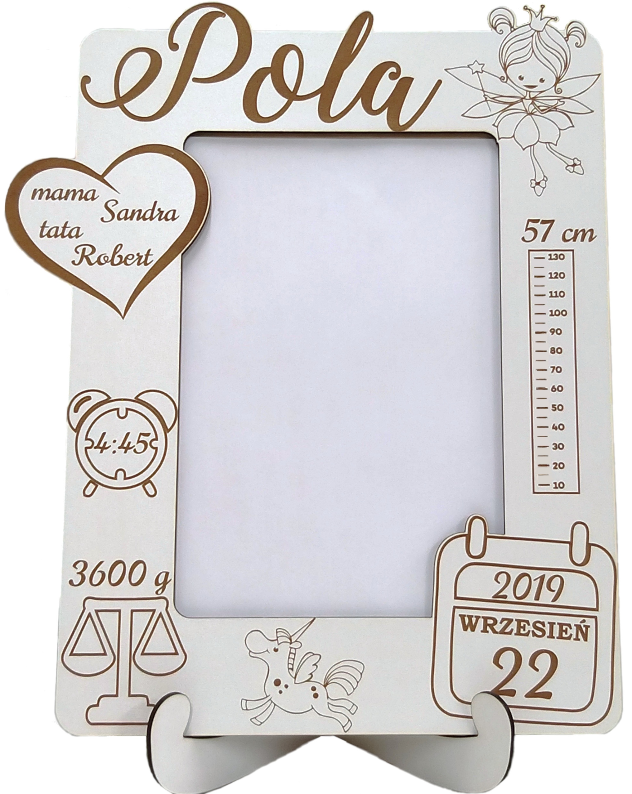 METRYCZKA ramka na zdjęcie prezent chrzest roczek grawer Marka inna