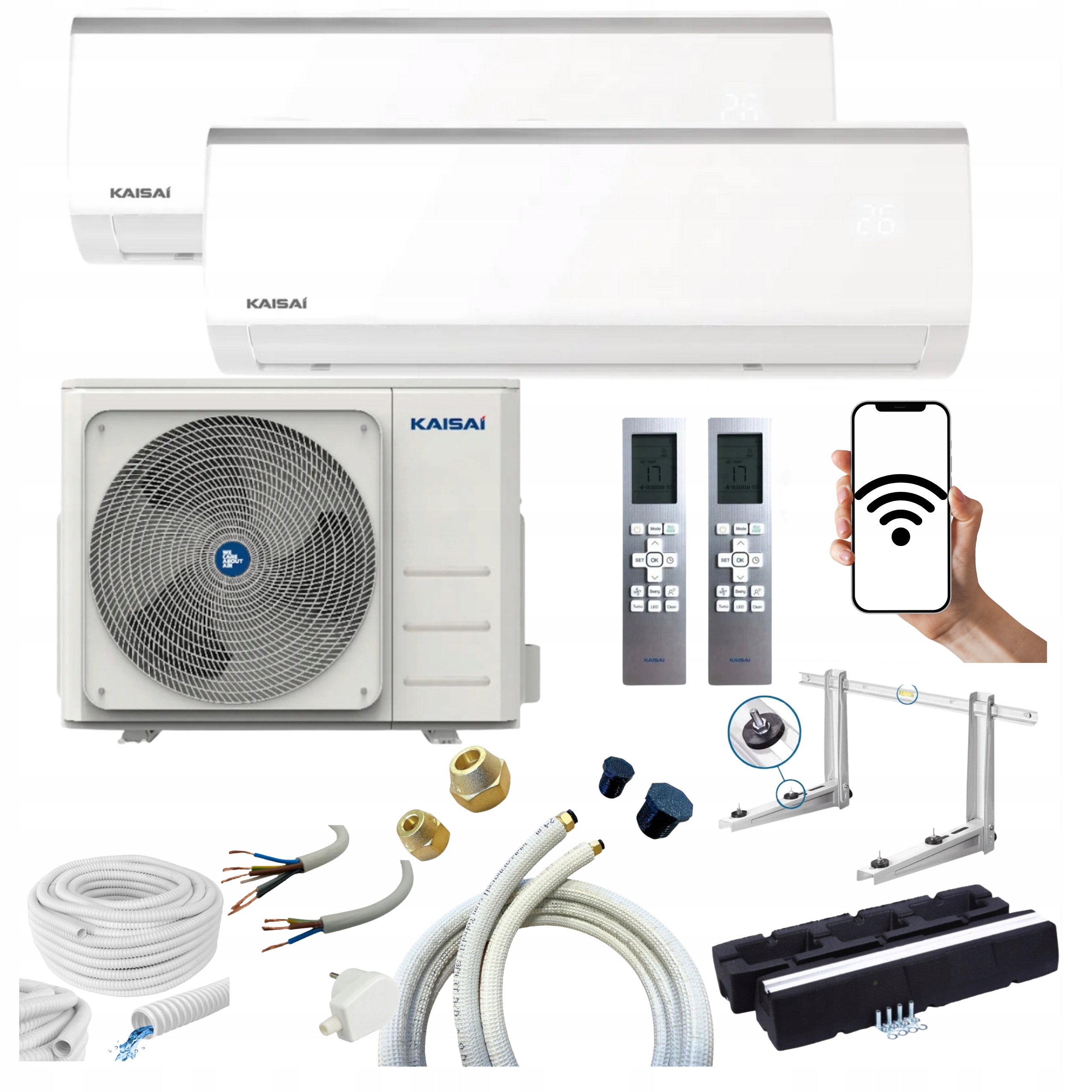 Klimatizácia Kaisai Fly multisplit 2,6 kW a 3,5 kW montážny set 8 m