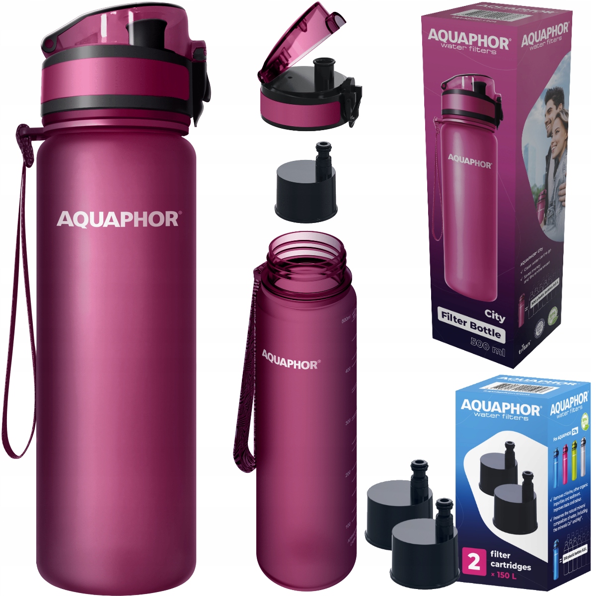 

Butelka filtrująca Aquaphor City fiolet +3 filtry