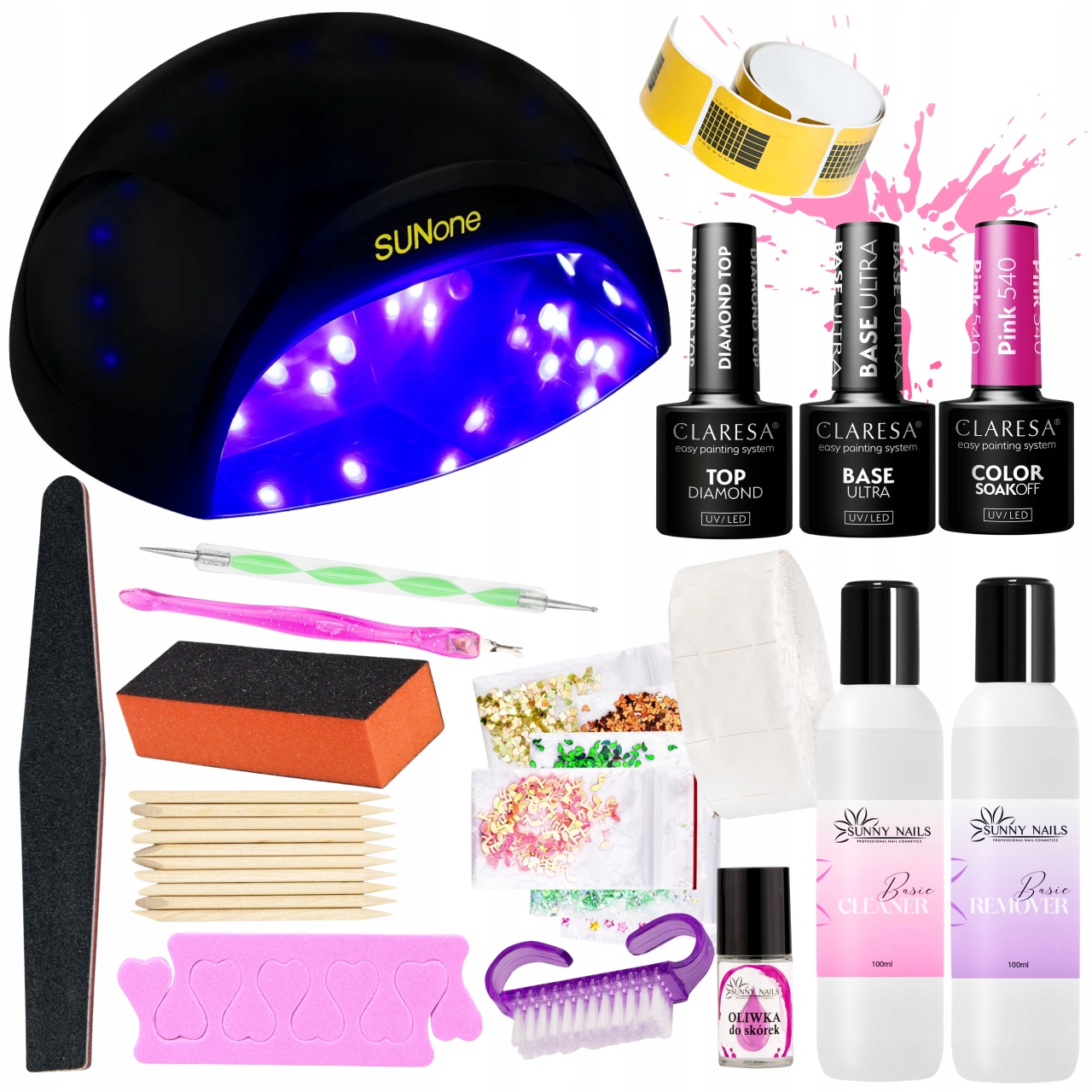 Sada na výrobu nehtů Hybrid Led Uv Lampa Laky Claresa Příslušenství