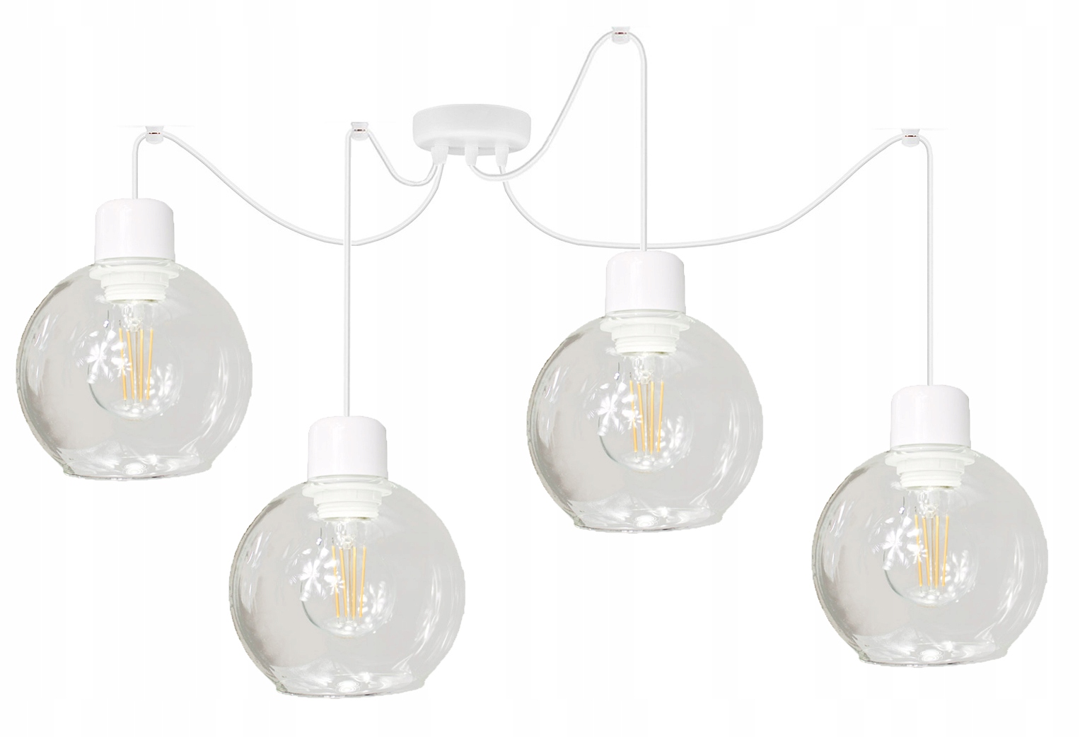 Závěsná Stropní Lampa Pavouk Lustr Glass 4 Led