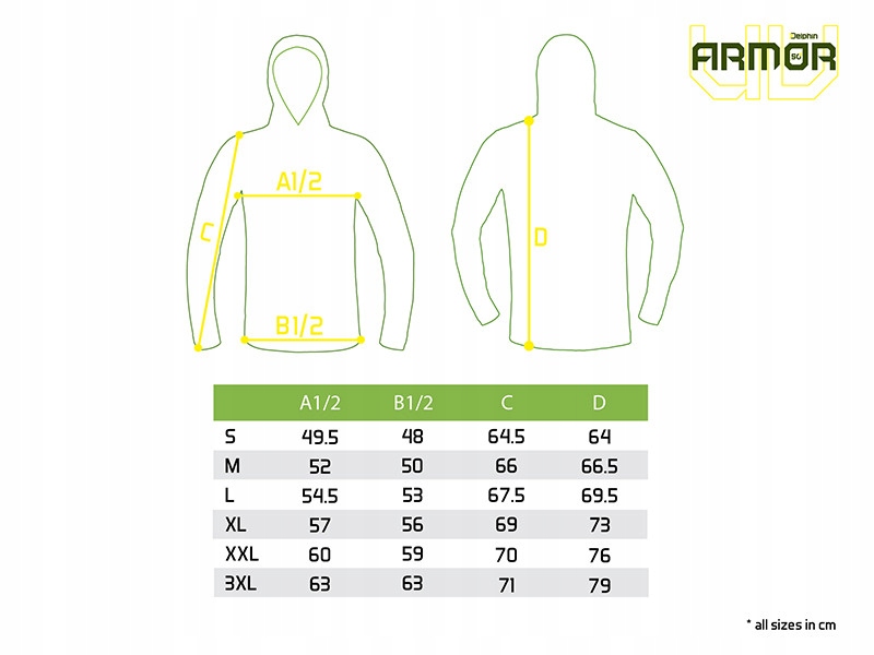 Bluza z kapturem Delphin UV ARMOR 50+ NEON rozmiar M Kolor dominujący odcienie zieleni