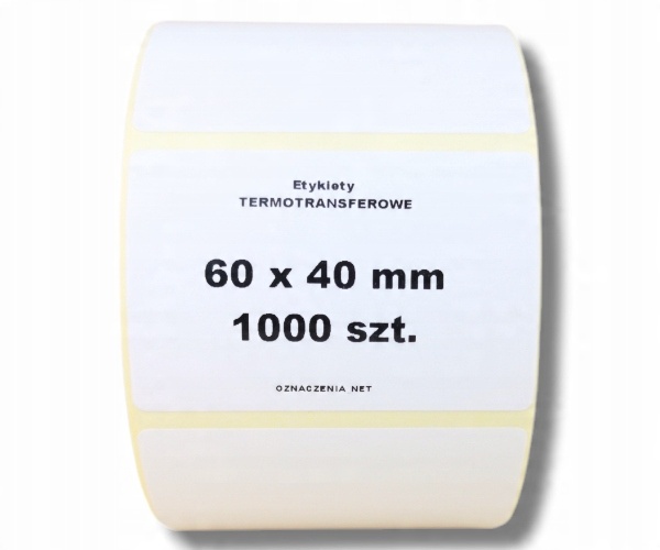 

60x40 mm etykiety samoprzylepne białe Zebra 1000