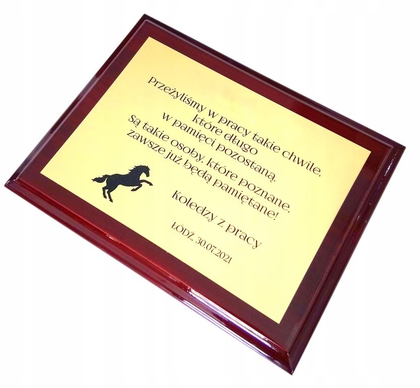 Tabliczka dyplom podziękowanie dedykacja GRAWER