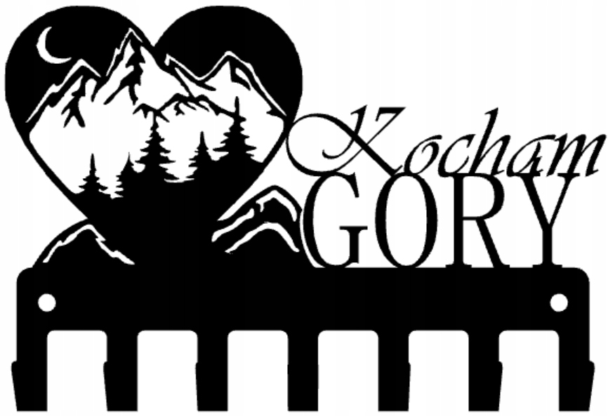 

Wieszak na klucze Kocham Góry Serce czarny Loft