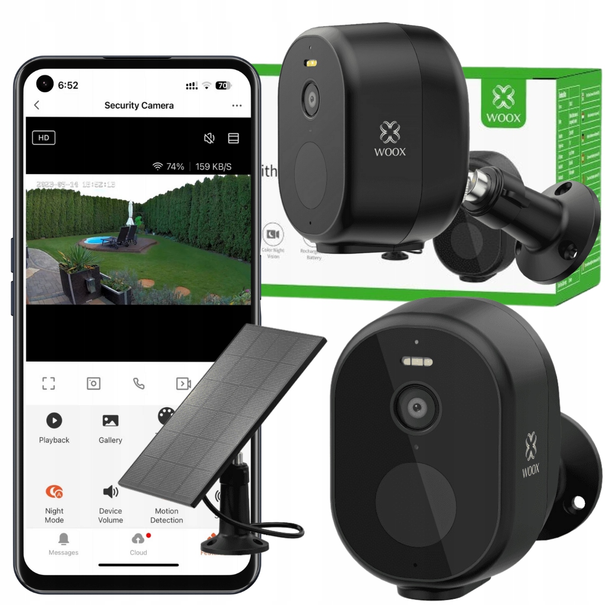 Kamera Zewnętrzna Akumulator Solarna WiFi kompaktowa Ip Woox 3 Mpx Woox