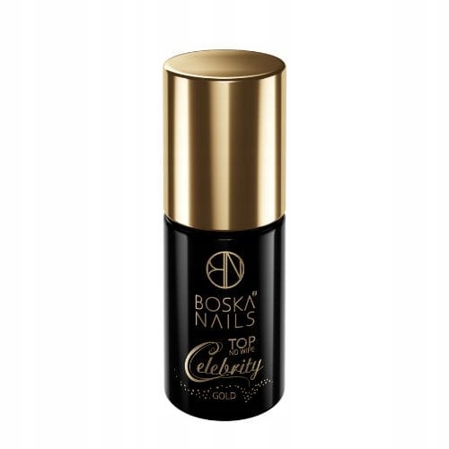 BOSKA NAILS TOP CELEBRITY GOLD TOP NO WIPE Z KAWAŁKAMI ZŁOTEJ FOLII 6 ml Kod producenta 605