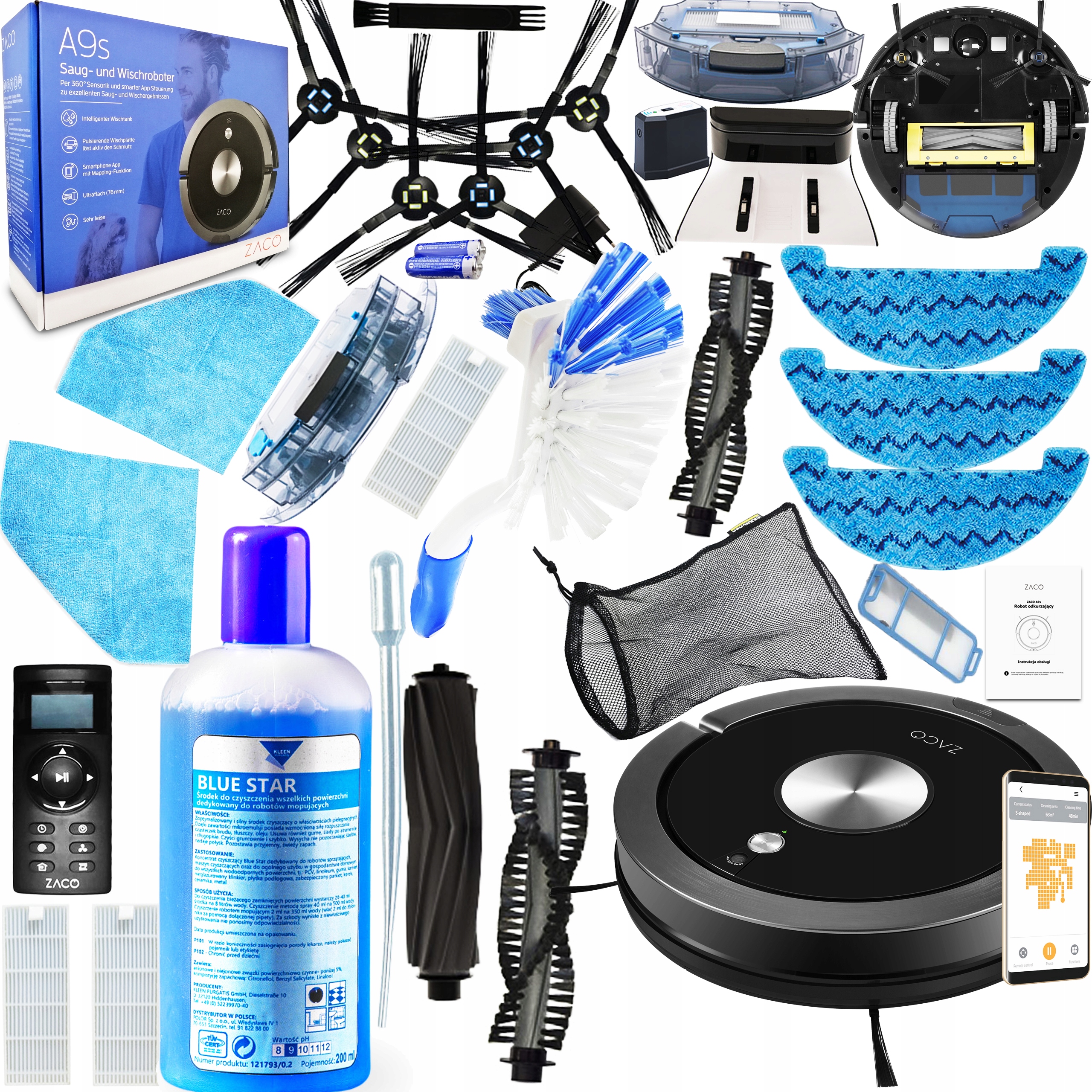 

Zaco A9S Odkurzacz Robot Sprzątający Wib Mop Zapas