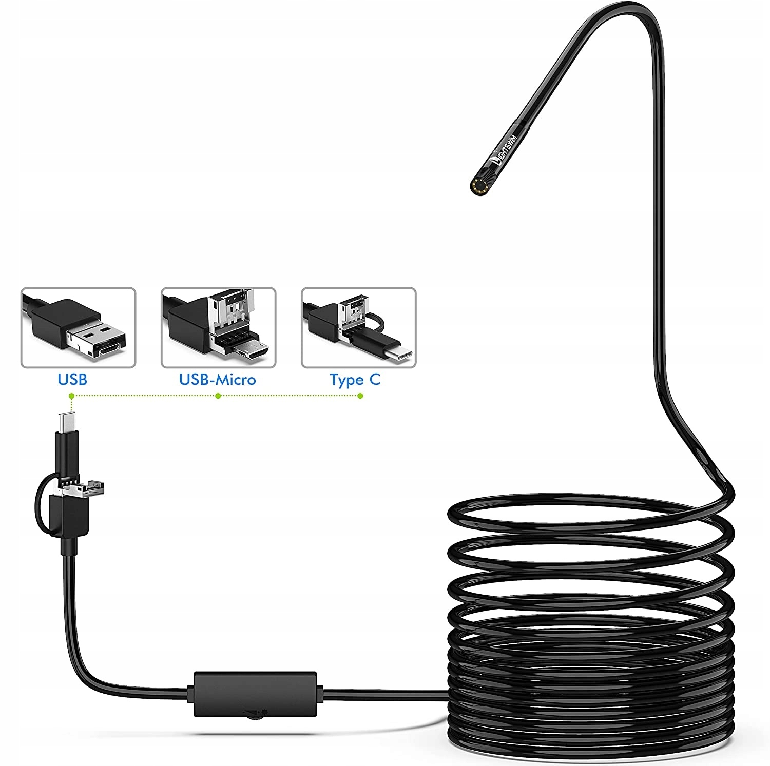 

Kamera Endoskopowa 3w1 USB/Micro/C 1200P 2Mpx