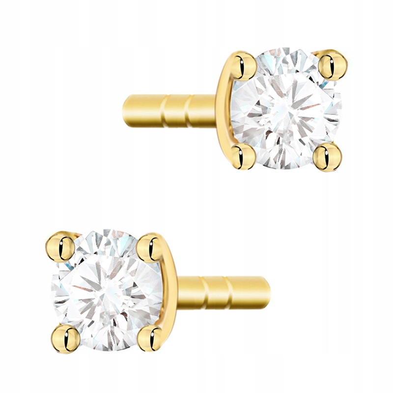 Zlaté Náušnice 585 Klasika s Brilianty 0,08 ct