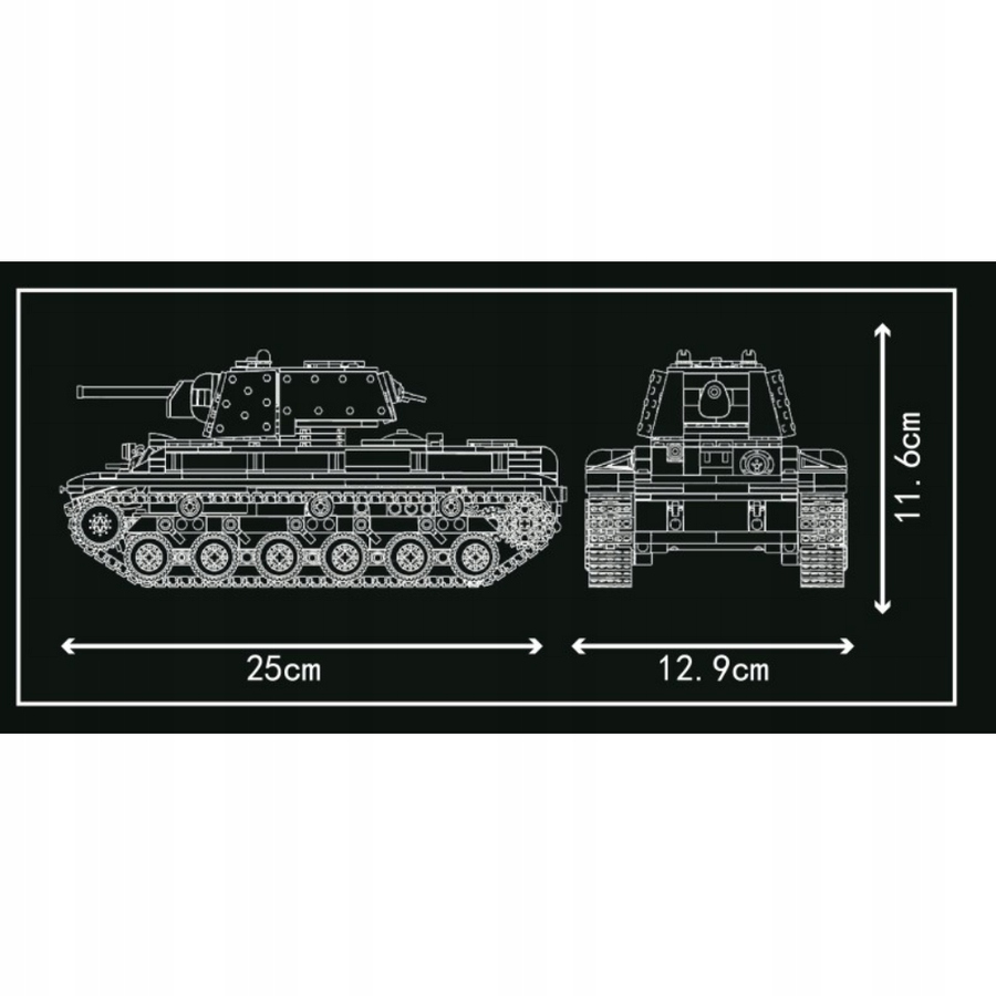 Celtniecības bloku komplekts, tālvadības tvertne KV-1 924 elementi, bērnu vecums no 8 gadiem