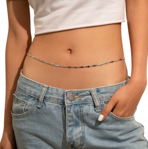 BIŻUTERIA OZDOBA NA CIAŁO PASEK ŁAŃCUSZEK v10