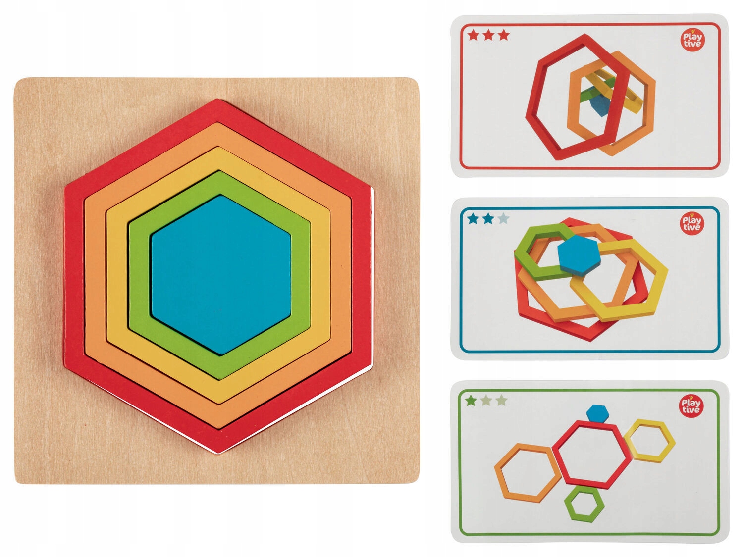 

Drewniana układanka geometryczna klocki Montessori