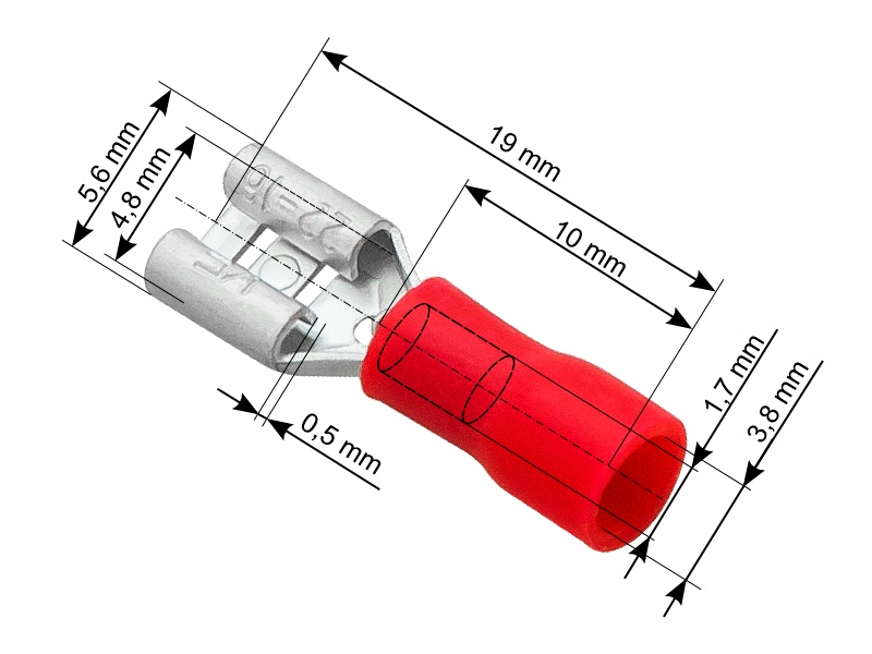 

Konektor izolowany płaski żeński 4,8mm 10szt.