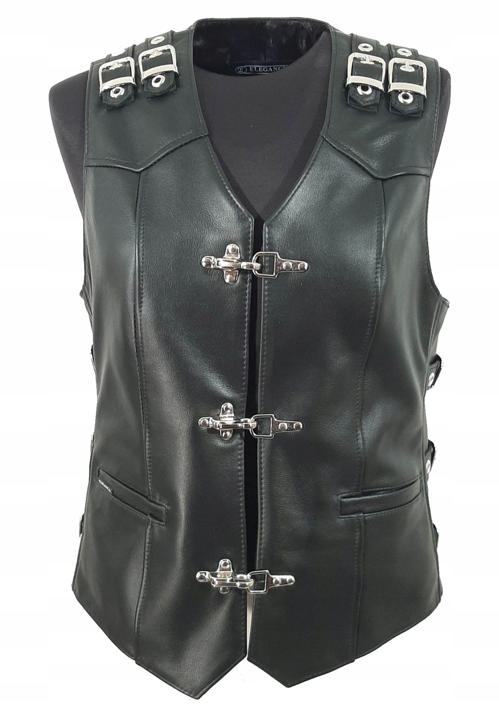 DAMSKA SKÓRZANA Kamizelka CHOPPER SPORT Klamry NR1