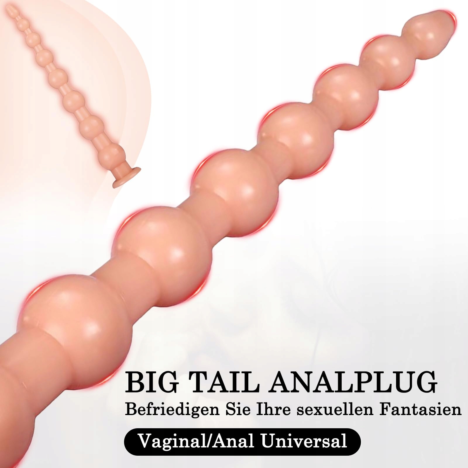 BDSMYEE Długie Kulki Analne Analplug Dildo Do Fistingu Zabawki Erotyczne — miniatura 3