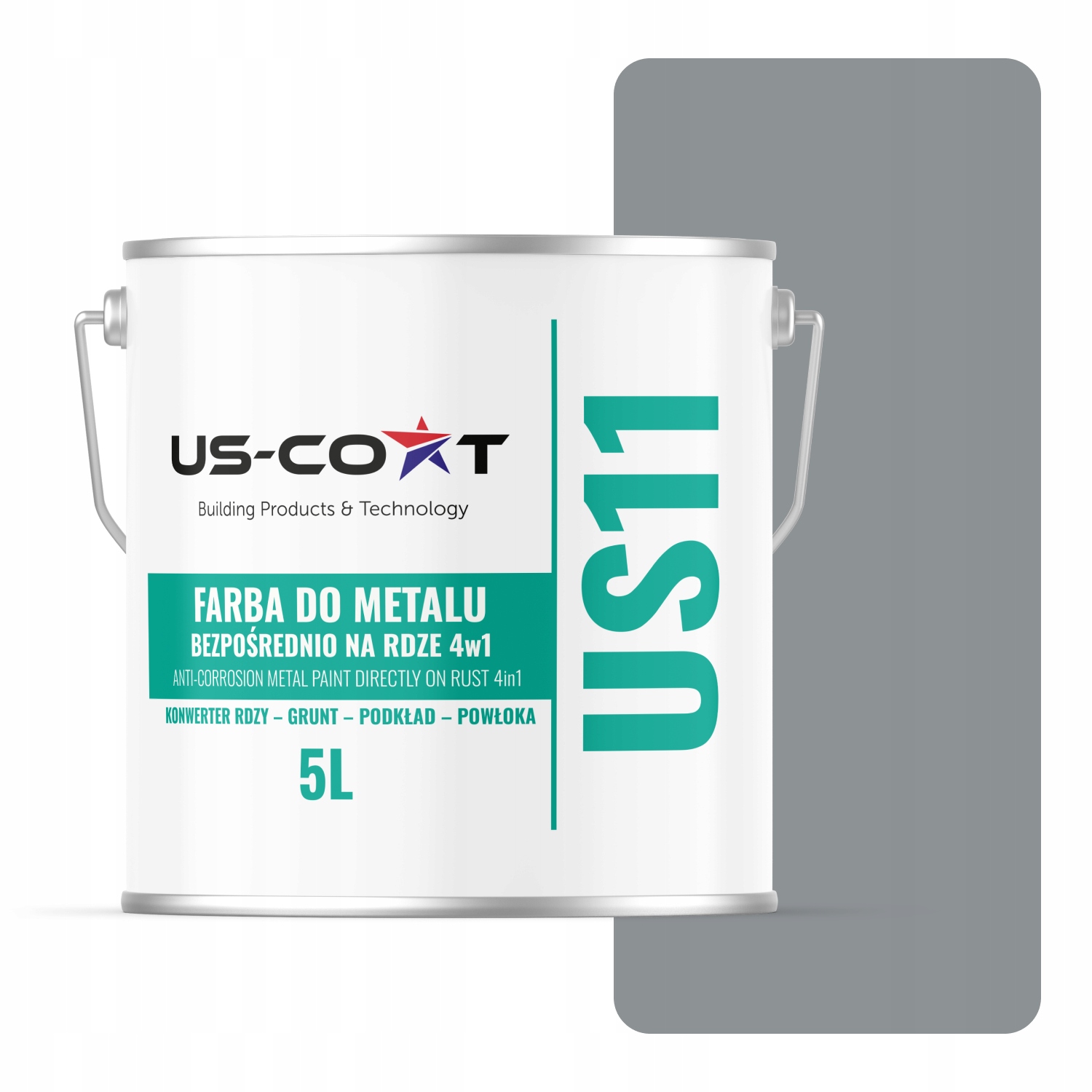 Farba Na Kov Na Hrdzu Plech Pozinkovaná 4v1 Farba Šedá RAL7045 Polomat 5L