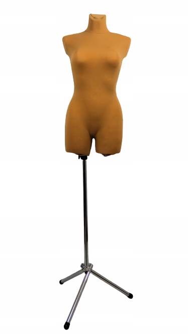 Krejčovská figurína na kovové základně 38/40 M Karamelová