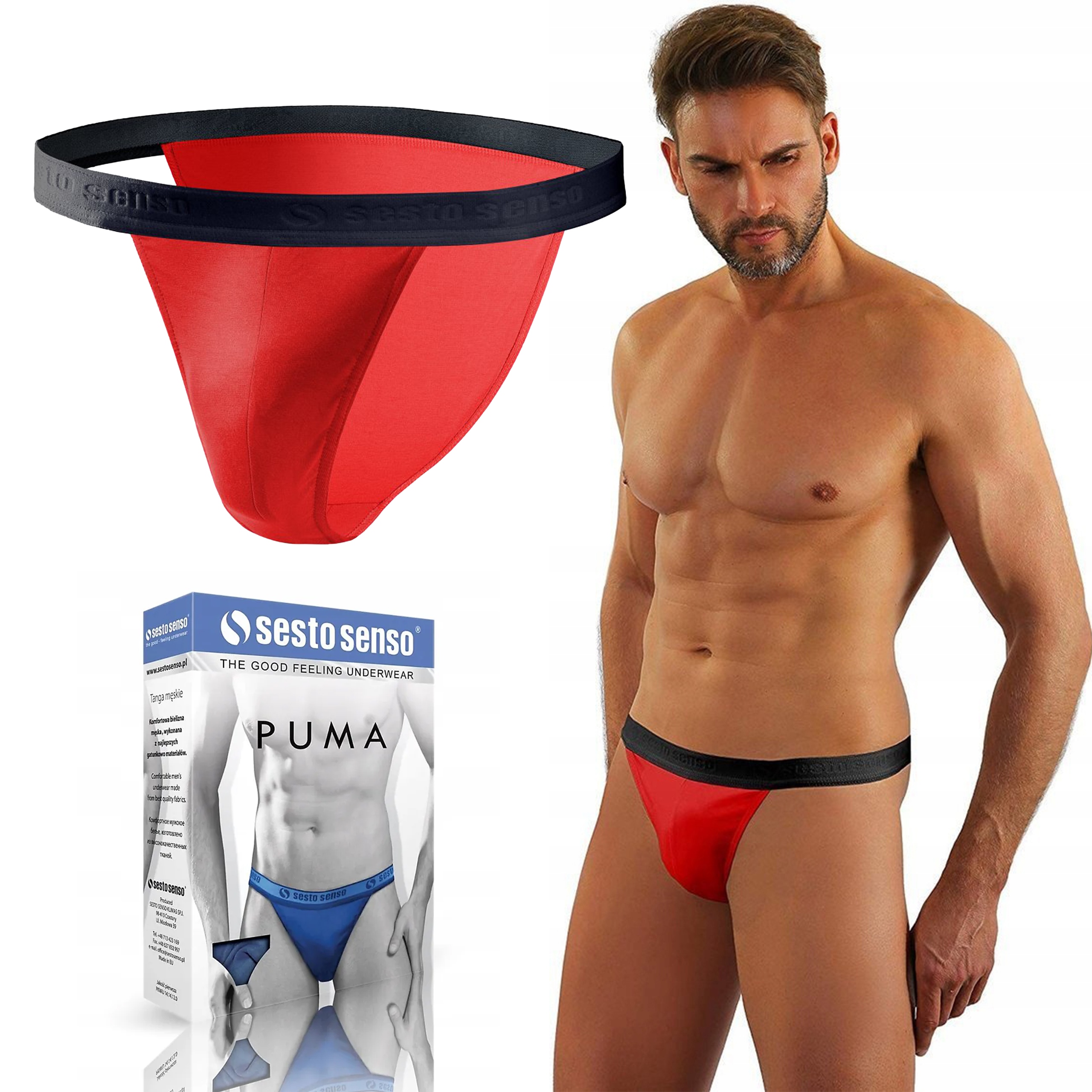 

Slipy męskie Sesto Senso Puma Tanga, Czerwony, M
