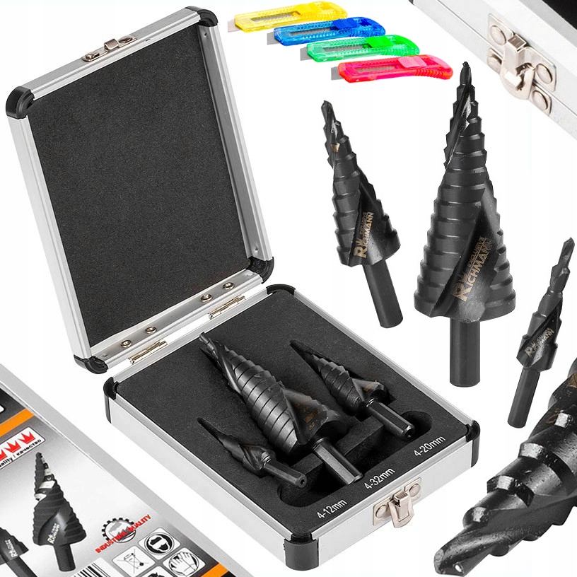 

Wiertło Wiertła Stopniowe Spiralne Stożkowe 4-32mm