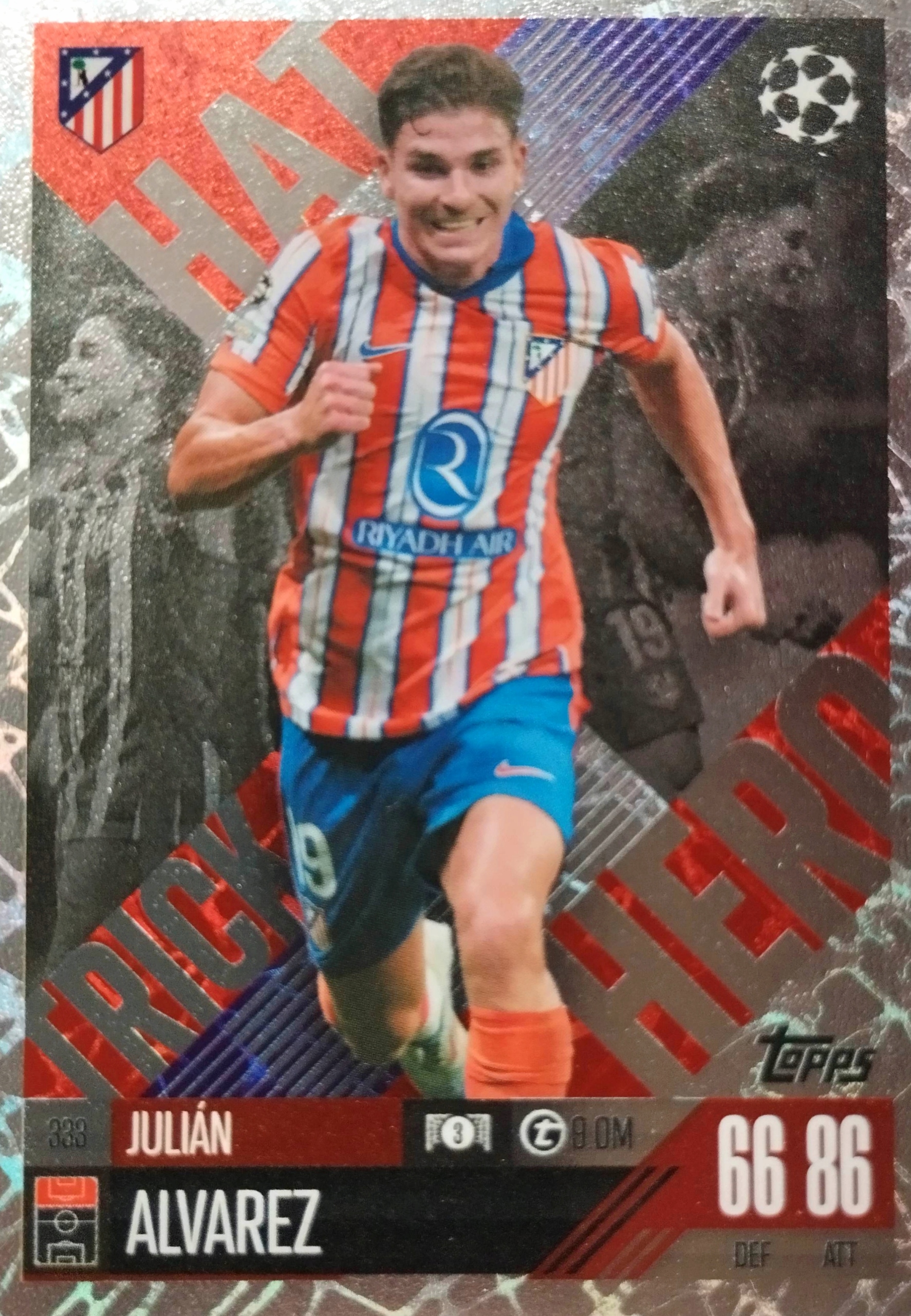 Topps Match Attax Extra 2024/25 2025 Hat-trick Hero 333 Alvarez Atletico