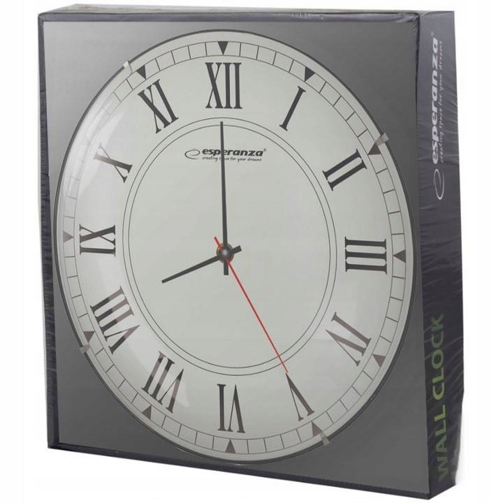 NOWOCZESNY ZEGAR ŚCIENNY NA ŚCIANĘ CZYTELNY ROMA CYFRY RZYMSKIE Marka Esperanza