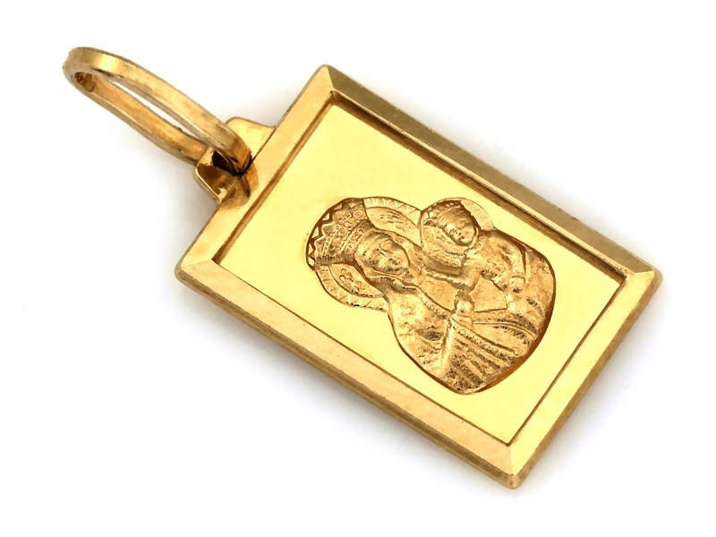 Zlatý medailonek obdélníkový 585 Svaté Přijímání Matka Boží