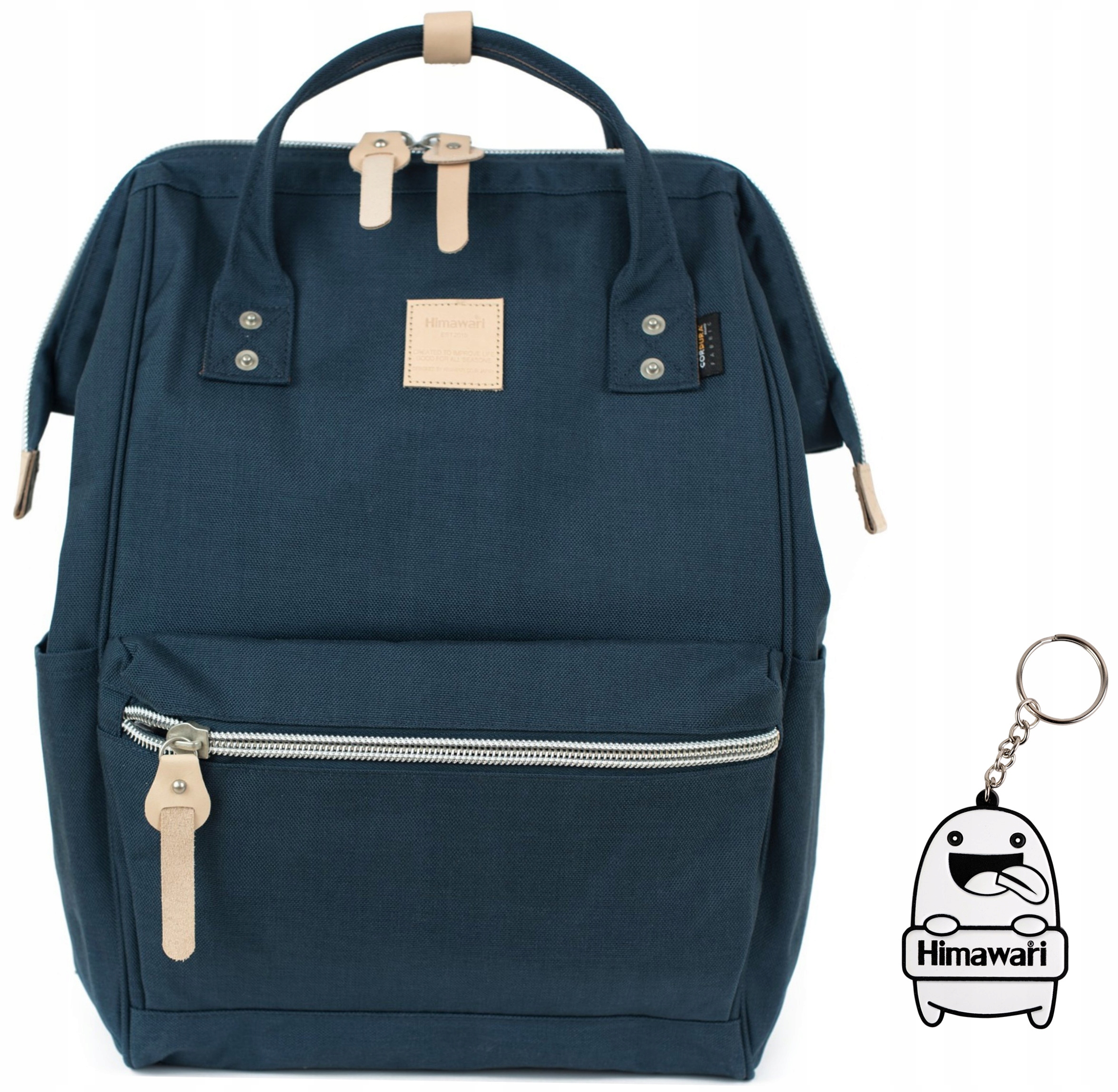 Batoh do školy Himawari Urban voděodolný, prostorný, vhodný na notebook, tmavě modrý
