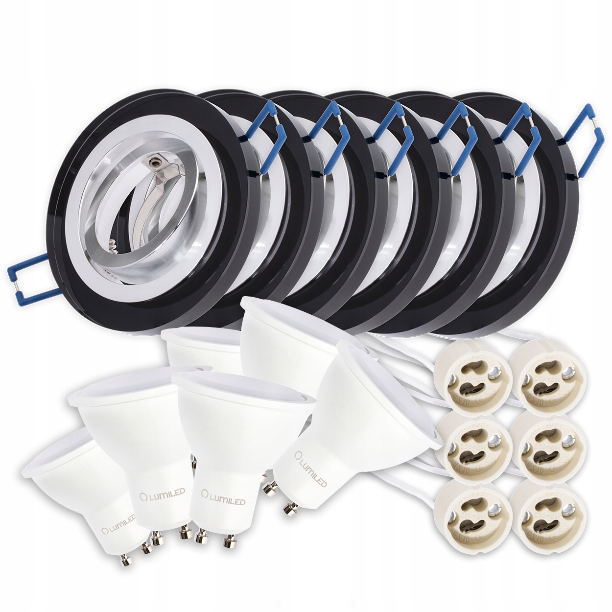 

6x Oprawa halogenowa Szklana ruchoma Led GU10 6W